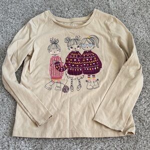 Hanna Andersson Beige Long Sleeve Shirt with Graphic